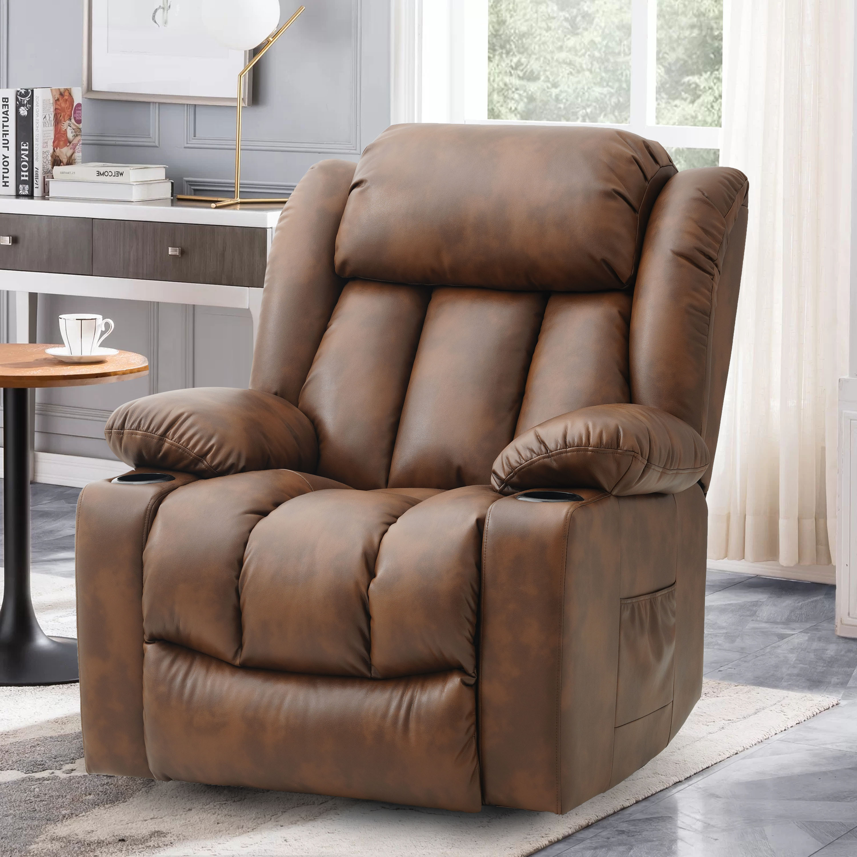 TEKAMON Large Power Lift Recliner Chair with Massage and Heat Ergonomic Lounge Chair for Elderly