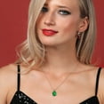 thumbnail image 4 of Gem Stone King 14K White Gold Green Nano Emerald Pendant Necklace for Women | 2.00 Cttw | Gemstone May Birthstone | Oval 10X8MM | With 18 inch Chain, 4 of 6