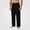 Black, variant on Mens Dress Pants Loose Fit Flat Front Casual Pants Side Pocket Solid Color Suit Pants Khaki Size L