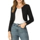 thumbnail image 2 of Cárdigan ligero de punto con cuello redondo y mangas largas para mujer, bolero recortado, 3XL, negro, 2 of 7
