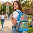 thumbnail image 3 of ZIATUBLES Clear Backpack, Heavy Duty Fabric & PVC Transparent Bookbag with Construction Vehicles Print, Large Capacity See Through Backpack for School College Work Travel Security, 3 of 7