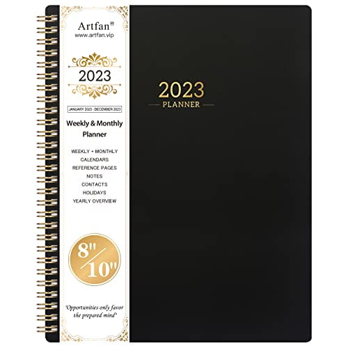 Oil Painting Calendar Planners Twin-Wire Binding 8.5x 11 18-Month Planner with Tabs & Double Side Pocket & Label 2022-2023 Monthly Planner/Calendar Decmber 2023 July 2022 