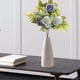 thumbnail image 4 of Flores artificiales de peonía azul y blanca - Ramos de tela de 4 para decoración del hogar, 11,8" de altura con tallos flexibles, 4 of 6