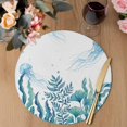 thumbnail image 3 of Turquoise Jellyfish Coastal Round 13 Inch Placemats Set of 8, Summer Beach Ocean Seaweed HeatResistant Non Slip Place Mats for Dining Table, Wipeable Braided Kitchen Table Mats for Housewarming, 3 of 9
