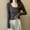 c01Gray, variant on Women's Crop Top Cotton Rib Knit Slim Fit Long Sleeve Square Neck T Shirts Solid Color Casual Outfits Black M
