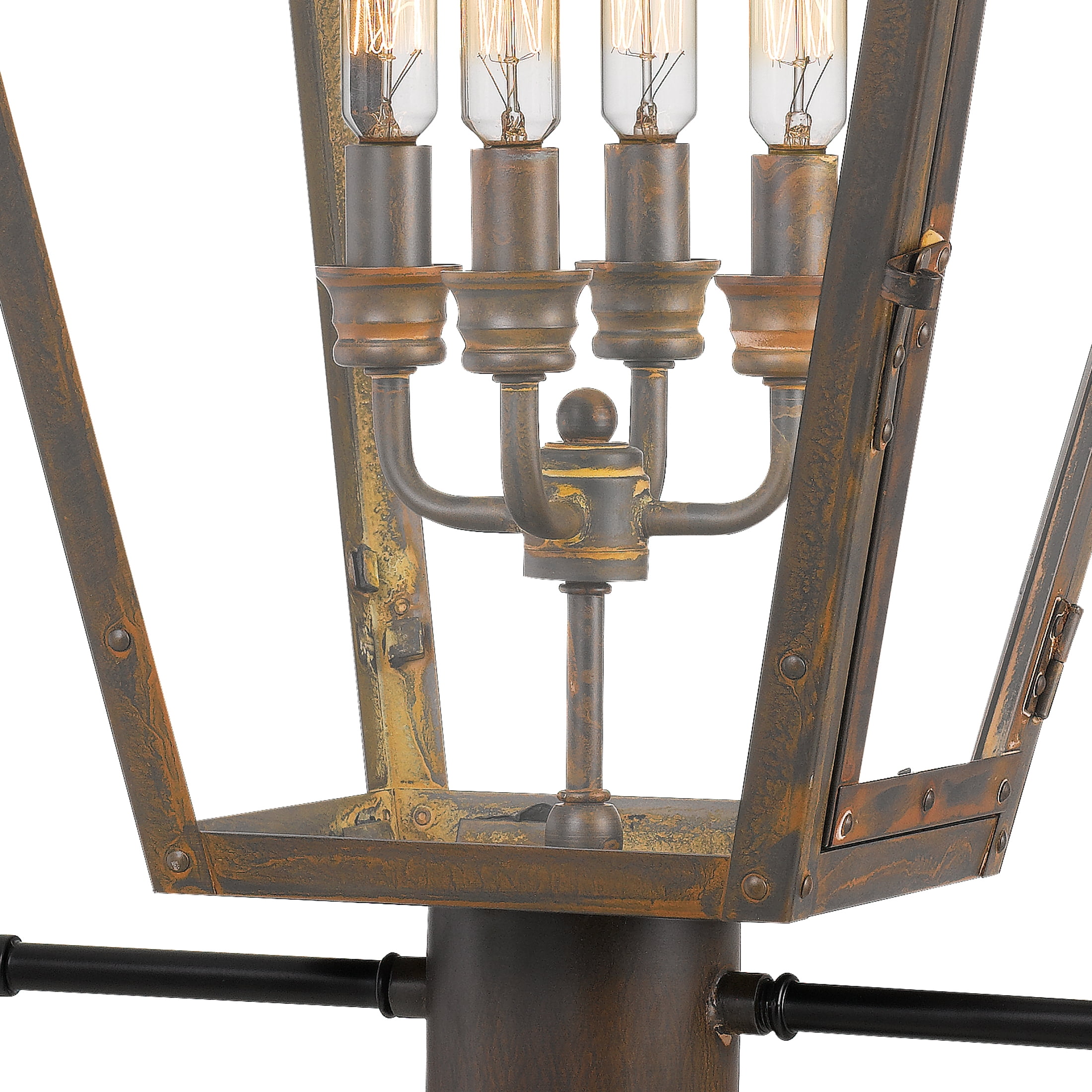 Rue De Royal 4-Light Industrial Bronze Outdoor Post Lantern