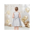 thumbnail image 5 of Sunny Fashion Girls Dress Gray Bow Jacquard Flared Sleeveless Princess Wedding Formal Special 6 Years, 5 of 7