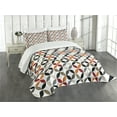 thumbnail image 3 of Ambesonne Hipster Quilted Bedspread Set 3 Pcs, Boho Ring Forms, King Size, Multicolor, 3 of 5