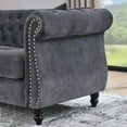 thumbnail image 6 of Grey Velvet 2 Seater Chesterfield Sofa with Nailhead for Multi-Space, 6 of 11
