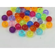 EOEMY 200 Mixed Color Acrylic Barrel Pony Beads 9X6mm Various Style Kids Craft Kandi-49# Mixed Pastel Color