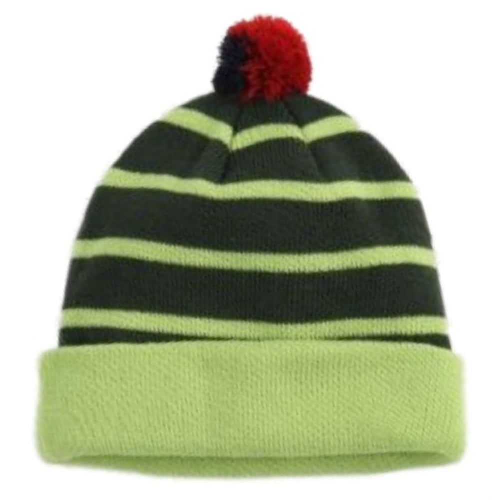 Green Beanie Pom Pom Hat Stocking Cap 