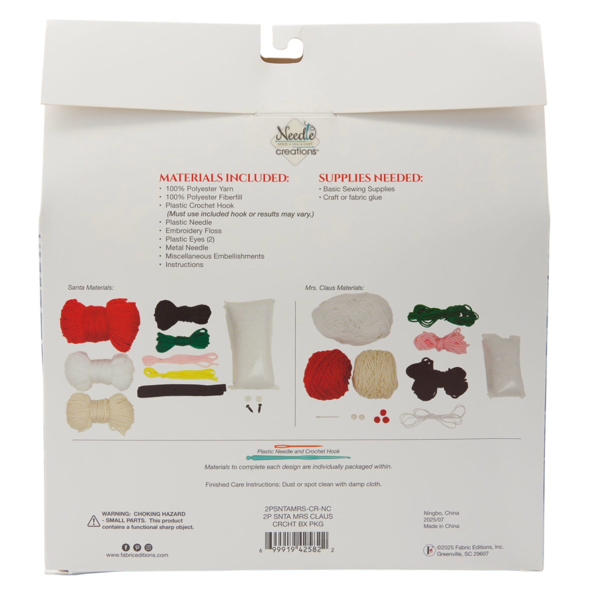 Santa & Mrs. Claus Complete Crochet Kit, Holiday DIY Craft Set