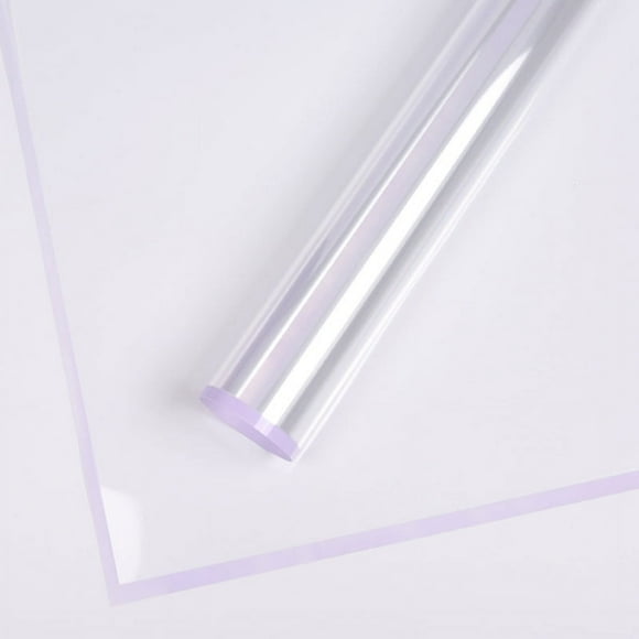 Zhuge Papel de vidrio, papel floral, a prueba de polvo, impermeable, transparente, borde de color, papel de embalaje floral, papel floral para ramo floral (morado)