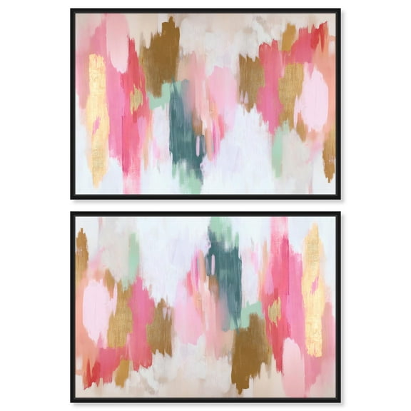 Art Remedy Dopamine Decor Canvas, 15" x 10", Black Frame, Whirlwind of Tints I Set