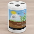 thumbnail image 1 of Science Ceramic Toothbrush Holder, Photosynthesis in Plant Diagram Biology Botany Agriculture Environment Foliage, Decorative Versatile Countertop for Bathroom, 4.5" X 2.7", Multicolor, 1 of 4
