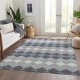 thumbnail image 3 of HomeRoots 679062 5 x 8 ft. Gray, Ivory & Silver Geometric Washable Machine Made Rectangle Area Rug with UV Protection, 3 of 7