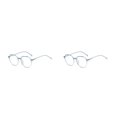 thumbnail image 4 of Jumpingount Gafas lisas a la moda, gafas de lectura de forma cuadrada sin maquillaje, gafas de estilo Vintage, gafas de montura grande para óptica Azul transparente 2piezas, 4 of 6