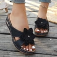 thumbnail image 2 of Slippers for Women, Open Toe Wedge Heel Thick Bottom Slide Sandals for Summer Casual Beach, 2 of 9