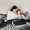 thumbnail image 5 of jejeloiu Chic Leopard Pattern Twin Comforter Sets,Black Gray White Bedding Set Cheetah Lover Reversible 2pcs, 5 of 8