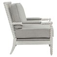 thumbnail image 4 of ACME Chaise d'Appoint en Tissu de Lin Gris et Chêne Clair, 4 of 6