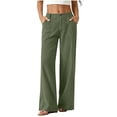 thumbnail image 2 of ClodeEU Women's Corduroy High Waist Wide Leg Pants,Casual Loose Trousers with Pockets ,Women's Plus M, 2 of 7