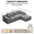 thumbnail image 2 of Wilayok 108" Oversized L-Shaped Sectional Sofa, Fluffy Corduroy Cloud Couch with Ottoman, Plush Memory Foam Boneless Modular Sectional Couch for Living Room Small Space, Light Gray, 2 of 8