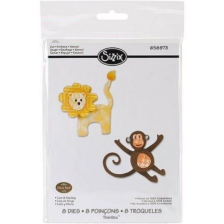 Sizzix Thinlits Dies 8/pkg-lion & Monkey