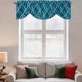 thumbnail image 2 of Teal Blue Stripes Tie Up Valance Curtains for Windows, Kitchen Curtains Window Treatments, Simple Geometric Modern Monochrome Short Window Shades Valances for Bedroom Bathroom Cafe 54"x18", 2 of 8