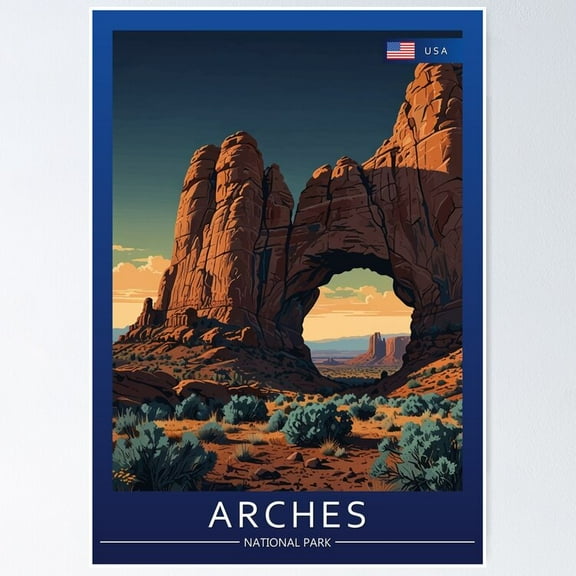 Arches National Park USA Travel UNFRAMED Poster, 8x12