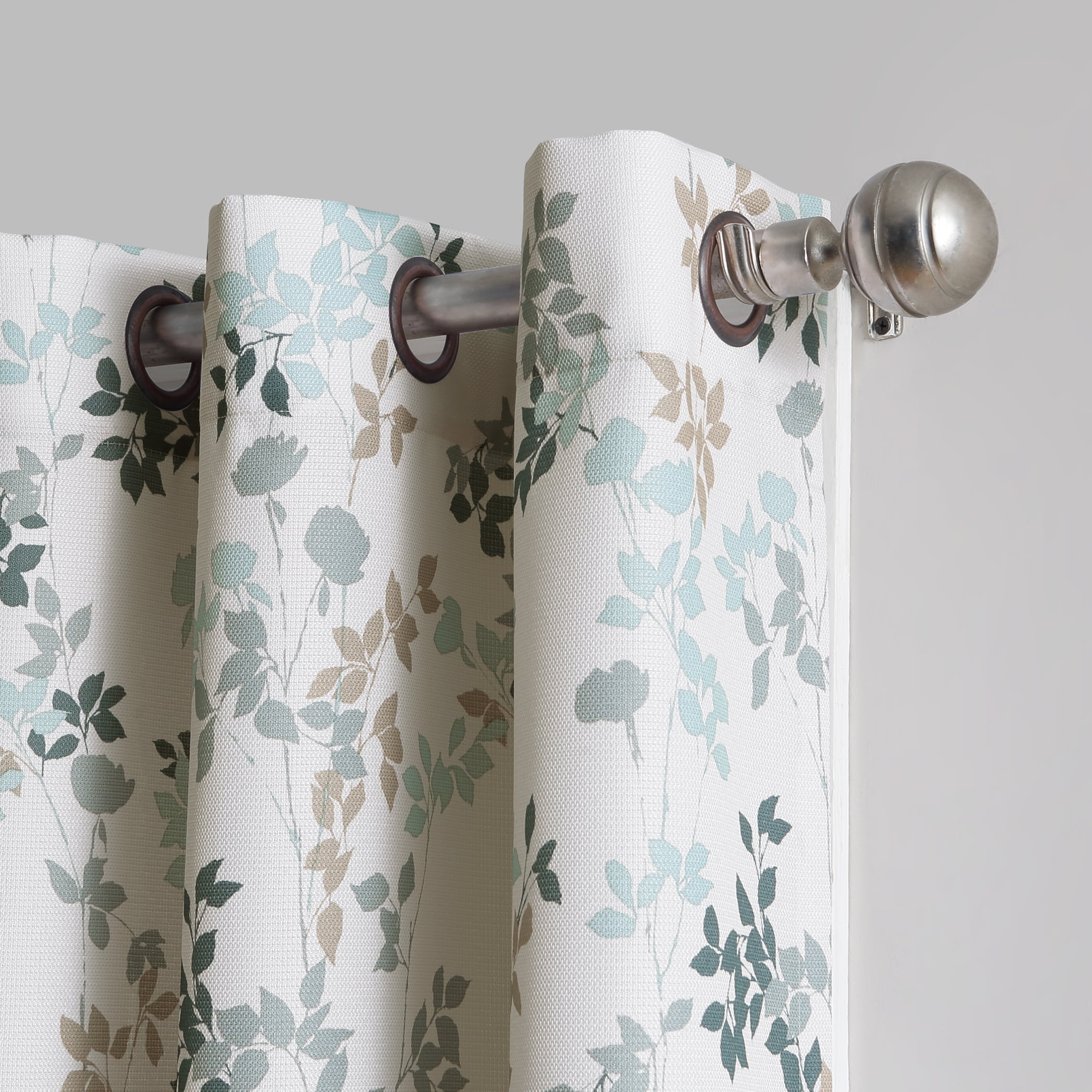 No. 918 Mabel Casual Grommet Window Curtain Panel, 48"x84", Harbor Blue/Green