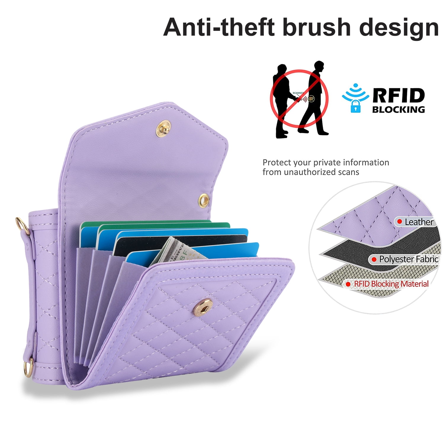 Crossbody Strap + Wristband Phone Case for Motorola Razr 60 Ultra / Motorola Razr Ultra 2025 Wallet Cover, PU Leather Flip Card Holder Cell Accessories for Women Girls RFID Blocking - Lightpurple