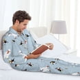 thumbnail image 6 of Hirioo Skiing penguin Bear for Men's Pajama Sets 2 Piece Pjs Men's Long-Sleeved Pajama Set Button Down Sleepwear,S-XXL-X-Large, 6 of 7
