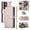 Pink, variant on Dteck Case Wallet for Samsung Galaxy S25 Ultra, Women PU Leather Cell Phone Cases with 6 Credit Card Holder Kickstand Adjustable Shoulder Strap Flip Cover, Brown