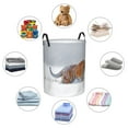 thumbnail image 6 of PAYOHTO Foldable Laundry Room Hamper Bucket Waterproof Bathroom Basket for College Student Living Room Storage Pillows Blankets Tiger Walking on Winter Snow, 6 of 8