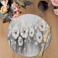thumbnail image 3 of Spring Camellia Round Placemats Set of 4, Braided Polypropylene Place Mats, Retro Floral Oil Painting Modern Art Washable Table Mats for Kitchen Dinner Holiday Wedding Party Coffee Table Decor 15", 3 of 9