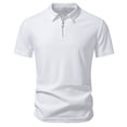 thumbnail image 4 of Kakii Men's Elastic Lightweight Polo Shirt Summer Zipper Pullover Short Sleeve Top, 4 of 9