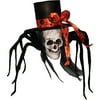 Skull Halloween Spider with Top Hat, 35"