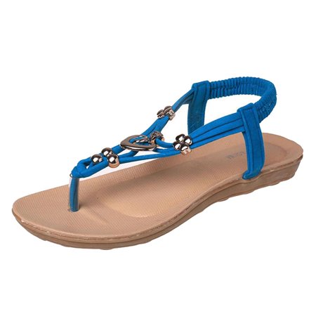 

Flat Toe Post Shoes Womens Heart Flops Boho Sandals 39