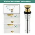 thumbnail image 6 of PARLOS Kitchen Bathroom Sink Pop-Up Metal Drain with Overflow,Drainer,Drain Stopper,Brushed Gold, 6 of 7