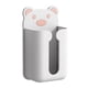 thumbnail image 1 of Dispensador de pañuelos de plástico para pared con diseño de oso, sin perforaciones, para el baño, color blanco y rosa, 1 of 12