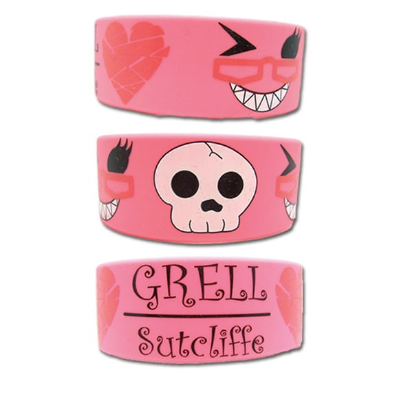 Wristband - Black Butler - New Grell Sutcliff Pink PVC Bracelet Licensed ge54025