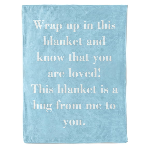 KAAYEE Get Well Gifts for Women Men-After Surgery Hug Blanket,Sympathy Inspirational Gift for Elderly Adults,Soft Fleece Healing Blanket,Blue,50x60"