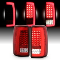 AKKON - Fit 2000-2006 Chevy Suburban 1500 Tahoe GMC Yukon XL 2500 Full LED Running Reverse [C-Tube] Red Clear Tail Light