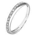 thumbnail image 2 of 9ct White Gold Jewelco London 2pts Diamond Pave Edge Half Eternity Ring 3mm, 2 of 8
