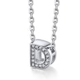 thumbnail image 1 of Collar inicial Silvora mujer♥ plata esterlina letra D circonita cúbica, 1 of 8