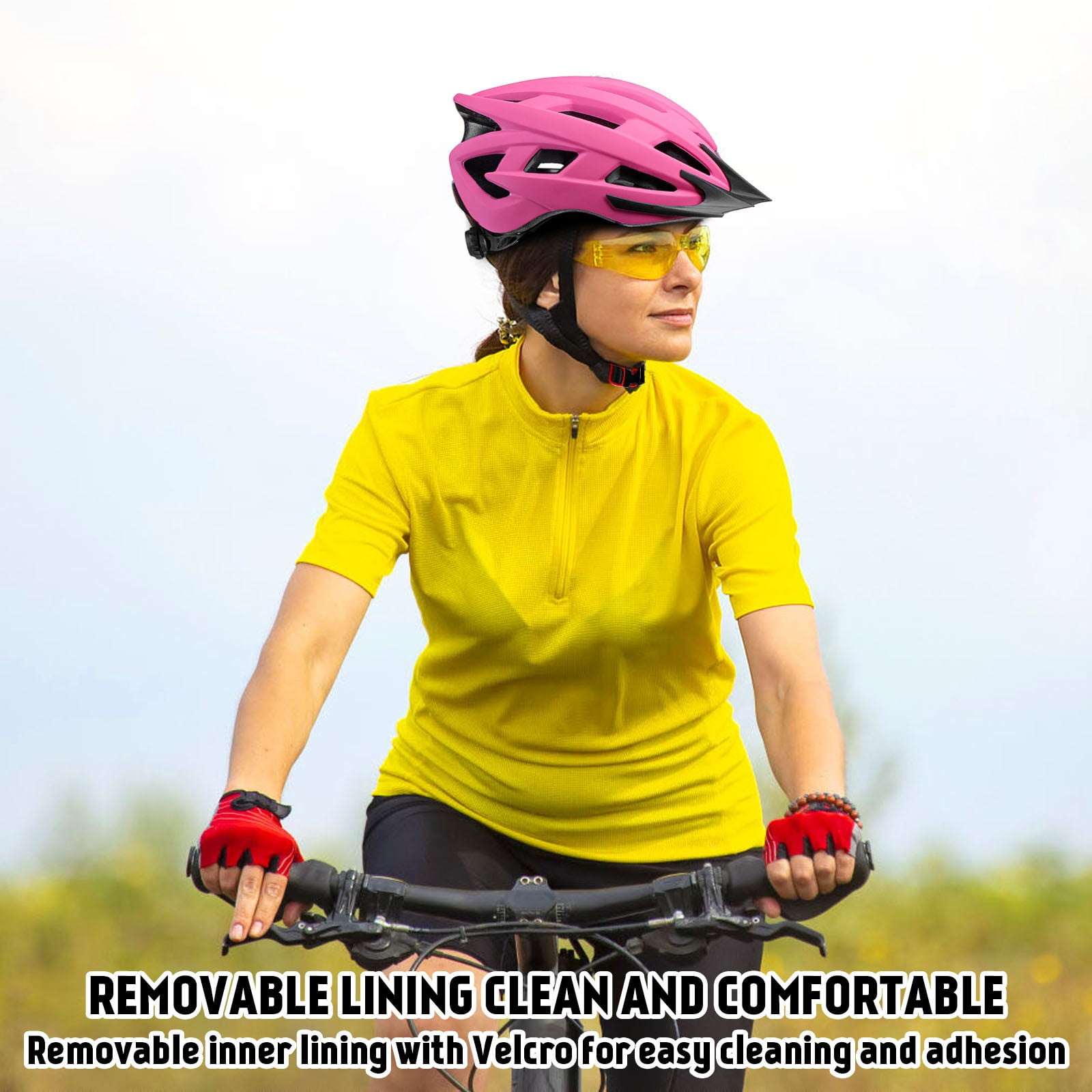 Adult Bicycle Helmet with Chin Strap, Lightweight Adjustable Cycling Helmet with Visor, Breathable Mountain Bike Helmet for Men and Women, Multi-Color Options,10.63*6.69 in. - Walmart.com Adult Bicycle Helmet with Chin Strap, Lightweight Adjustable Cycling Helmet with Visor, Breathable Mountain Bike Helmet for Men and Women, Multi-Color Options,10.63*6.69 in. - Walmart.com