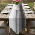 thumbnail image 6 of Black White Ombre Table Runner Linen Burlap Table Runner 60 Inches Long Vintage Minimalism Abstract Stripes Dresser Scarves for Kitchen Island Coffee Dining Party Wedding Holiday Decor 13"x60", 6 of 8