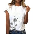 thumbnail image 2 of Sakmal Short Sleeve Womens Tops Under $10 White Crew Neck Modal Graphic T-Shirts Womens T Shirts, 2 of 6