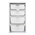 Your Zone Kids Sliding Bin Organizer with 4 Storage Bins, White