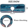 thumbnail image 2 of GZHJMY 3PCS Faucet Absorbent Mat, Sunset Beach Washable Sink Splash Guard Drip Catcher, Kitchen Bath Countertop Microfiber Sink Drying Mats for Kitchen, 2 of 7